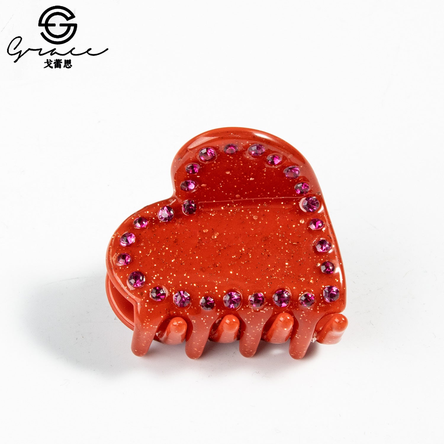 Wholesale Valentine's Day Acetate Heart Shaped Hair Clips